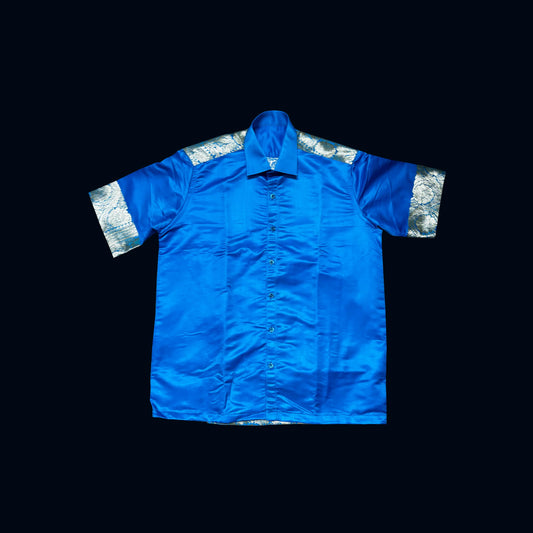 Majestic Blue Brocade Shirt