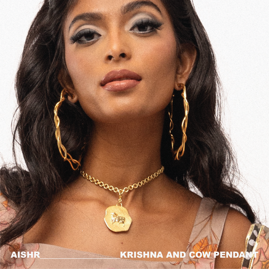 Krishna and Cow Pendant