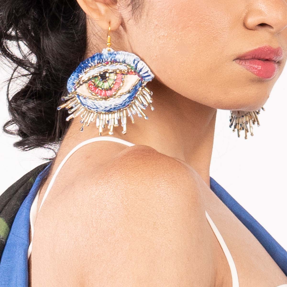 Blue Ice Eye Earrings